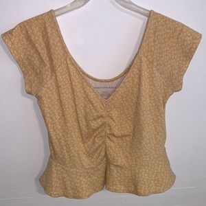 American Eagle Outfitters yellow cropped peplum